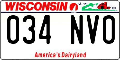 WI license plate 034NVO
