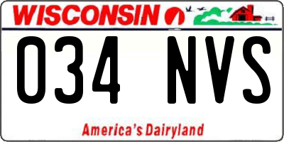 WI license plate 034NVS
