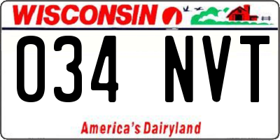 WI license plate 034NVT