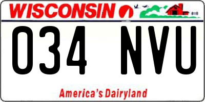 WI license plate 034NVU