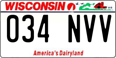 WI license plate 034NVV