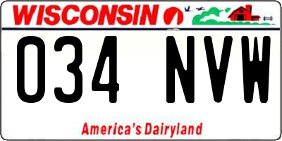 WI license plate 034NVW