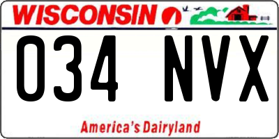 WI license plate 034NVX