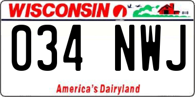 WI license plate 034NWJ
