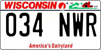 WI license plate 034NWR