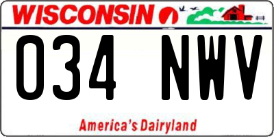 WI license plate 034NWV