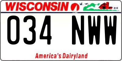 WI license plate 034NWW
