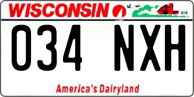 WI license plate 034NXH