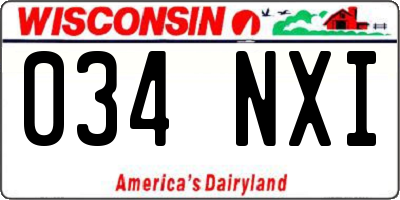 WI license plate 034NXI