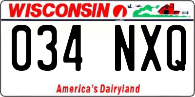 WI license plate 034NXQ