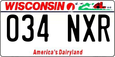 WI license plate 034NXR