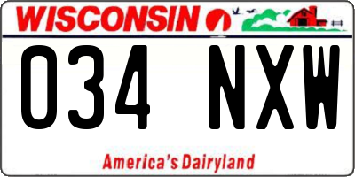 WI license plate 034NXW