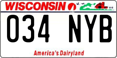 WI license plate 034NYB