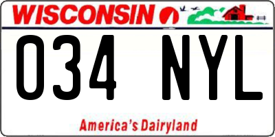WI license plate 034NYL