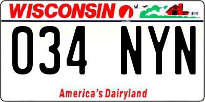 WI license plate 034NYN