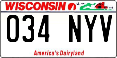 WI license plate 034NYV