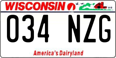 WI license plate 034NZG