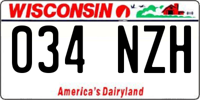 WI license plate 034NZH