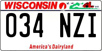 WI license plate 034NZI