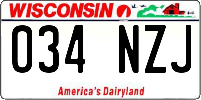WI license plate 034NZJ
