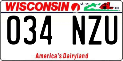 WI license plate 034NZU