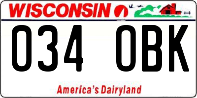 WI license plate 034OBK