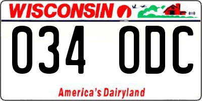 WI license plate 034ODC