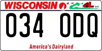 WI license plate 034ODQ