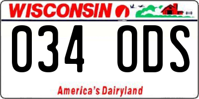 WI license plate 034ODS