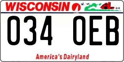 WI license plate 034OEB
