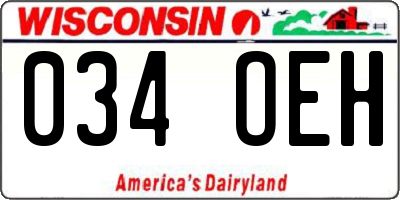 WI license plate 034OEH