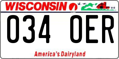 WI license plate 034OER