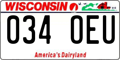 WI license plate 034OEU