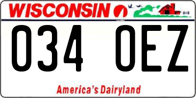 WI license plate 034OEZ