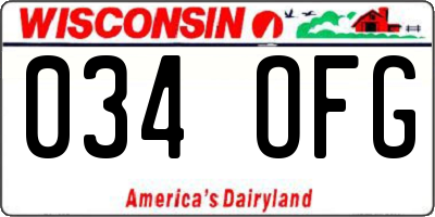 WI license plate 034OFG