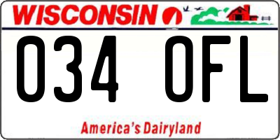 WI license plate 034OFL