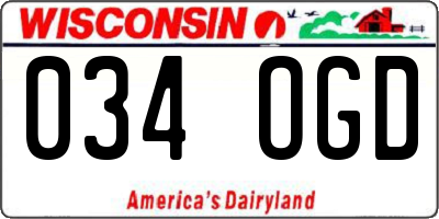 WI license plate 034OGD