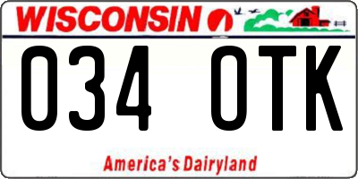 WI license plate 034OTK