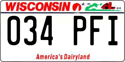WI license plate 034PFI