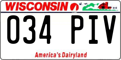 WI license plate 034PIV