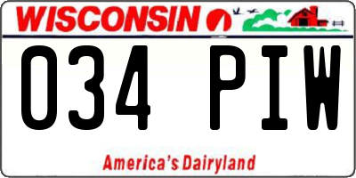WI license plate 034PIW