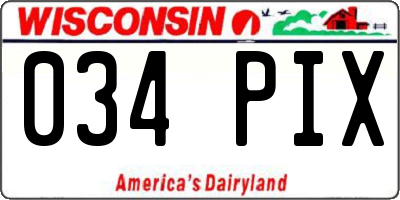 WI license plate 034PIX