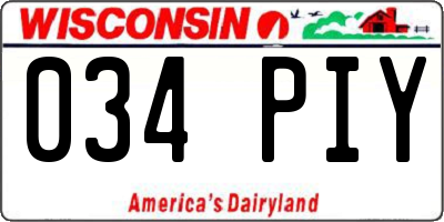 WI license plate 034PIY