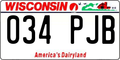 WI license plate 034PJB