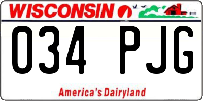 WI license plate 034PJG