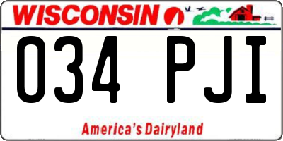 WI license plate 034PJI
