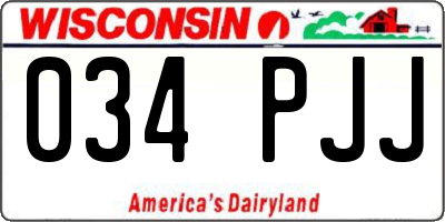 WI license plate 034PJJ
