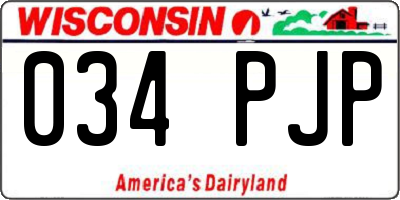 WI license plate 034PJP