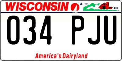 WI license plate 034PJU