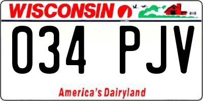 WI license plate 034PJV
